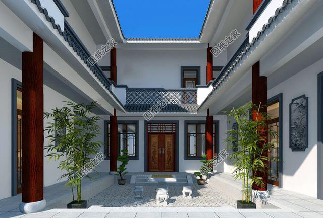農(nóng)村四合院效果圖及戶(hù)型圖，有個(gè)庭院才是家，精美氣派太驚艷