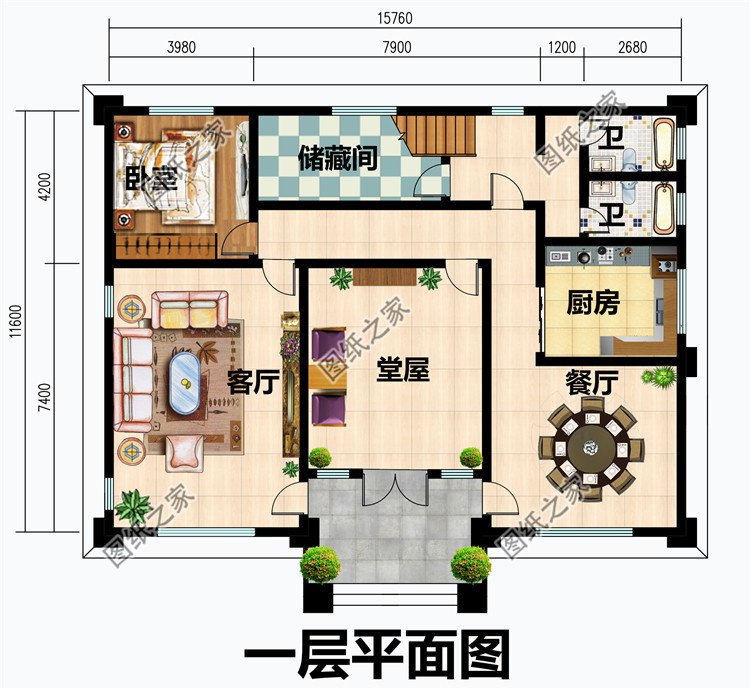 新農(nóng)村帶陽(yáng)臺(tái)三層樓房圖紙