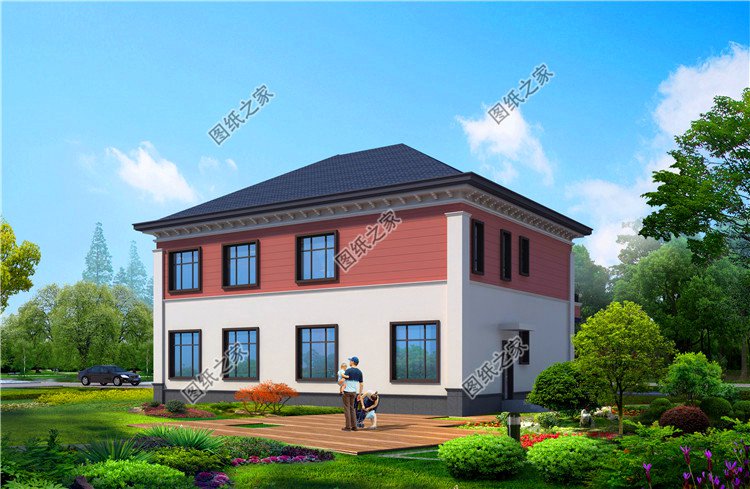 二層豪華別墅，農(nóng)村200平米自建房圖，宅基地大的不這樣建就可惜了