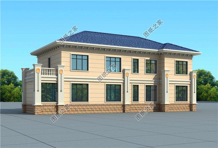 二層豪華別墅，農(nóng)村200平米自建房圖，宅基地大的不這樣建就可惜了