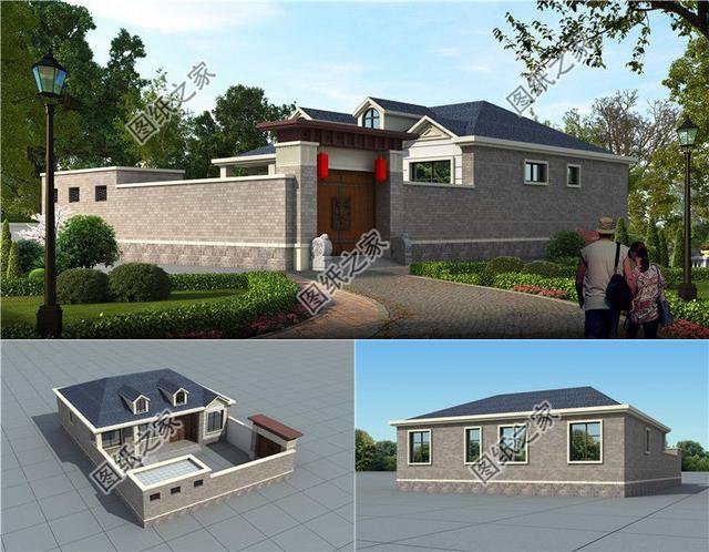 農(nóng)村帶院子平房設(shè)計(jì)圖，有全套施工圖，給要建房的朋友