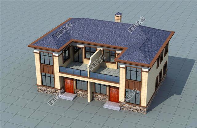 經典農村兄弟雙拼二層別墅設計圖，漂亮大方，快叫上自家兄弟一起蓋吧！