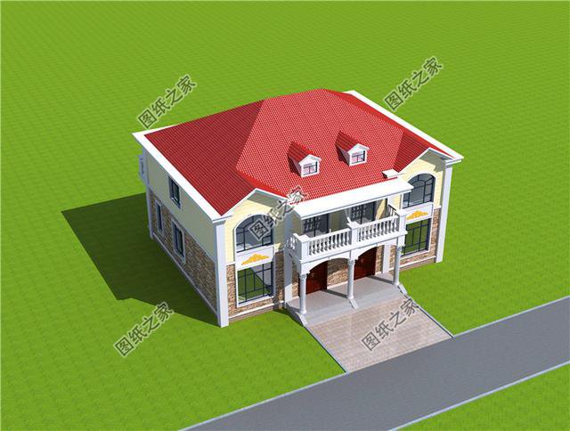 經典農村兄弟雙拼二層別墅設計圖，漂亮大方，快叫上自家兄弟一起蓋吧！