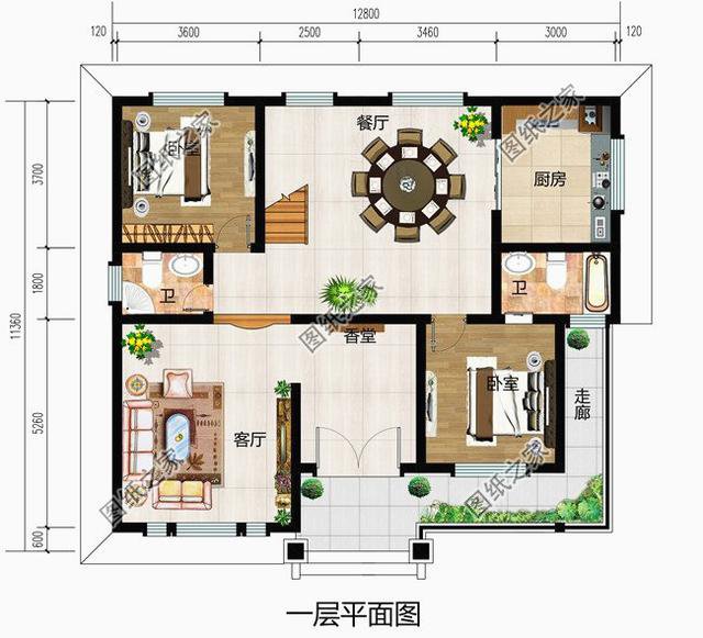 3款磚混二層別墅設(shè)計圖，收藏圖紙拿回老家建房最好不過了