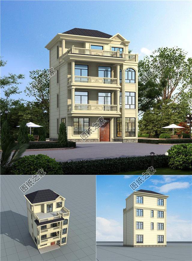 三層半自建房外觀圖，精致細(xì)膩，每個(gè)人的秘密花園