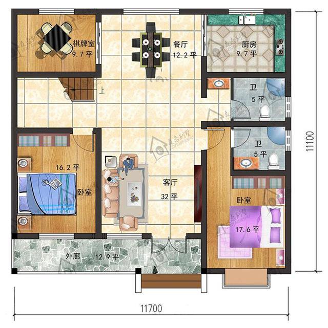 130平米農(nóng)村一層自建房圖，適合在老家建造，洋氣又實用