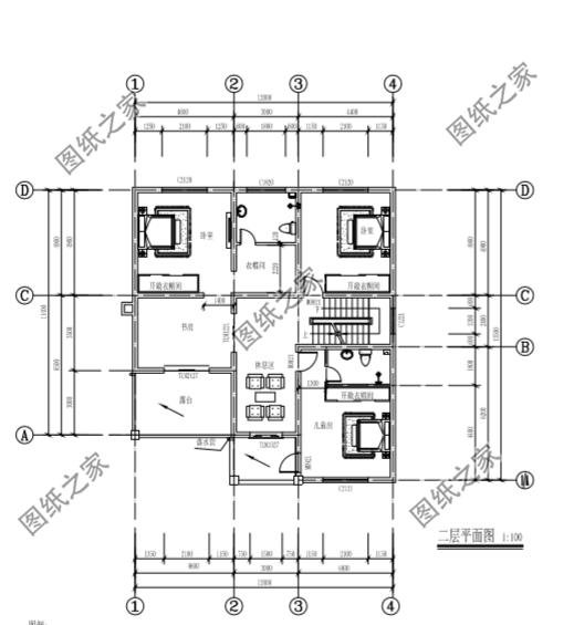 南方三層平頂樓房圖，現(xiàn)代流行款式，一座房子住三代
