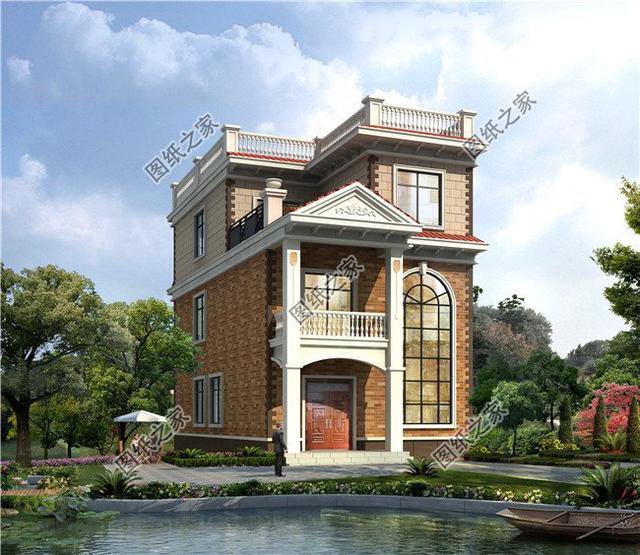 南方三層平頂樓房圖，現(xiàn)代流行款式，一座房子住三代