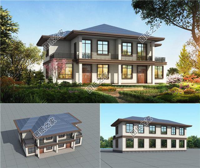3款雙拼別墅外觀圖片，家里有兄弟的，就該這樣建