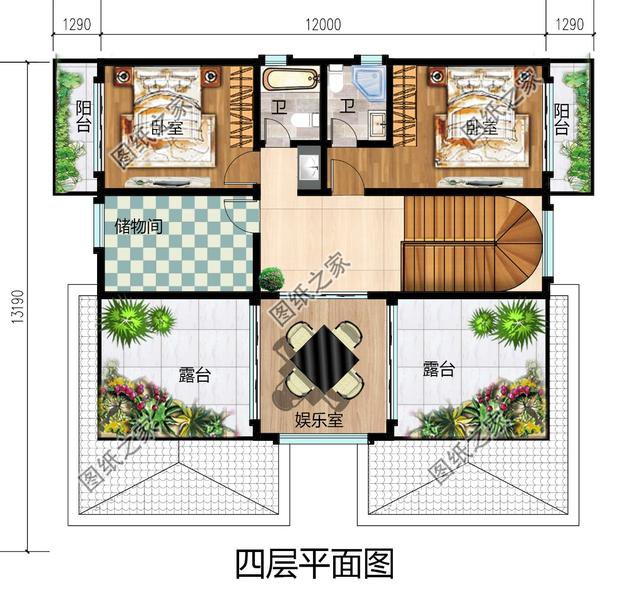 農(nóng)村自建四層漂亮樓房圖，外觀氣派，選一套回家建造吧！