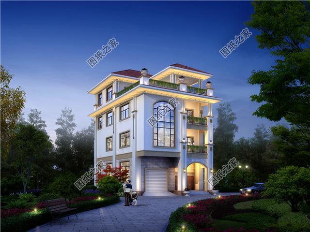 農(nóng)村自建四層漂亮樓房圖，外觀氣派，選一套回家建造吧！