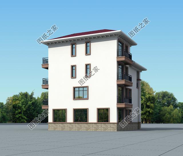 農(nóng)村自建四層漂亮樓房圖，外觀氣派，選一套回家建造吧！