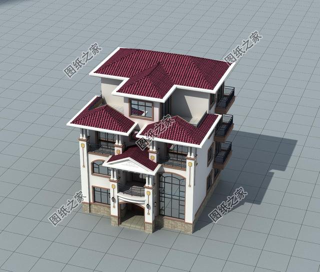 農(nóng)村自建四層漂亮樓房圖，外觀氣派，選一套回家建造吧！