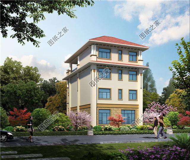 農(nóng)村自建四層漂亮樓房圖，外觀氣派，選一套回家建造吧！