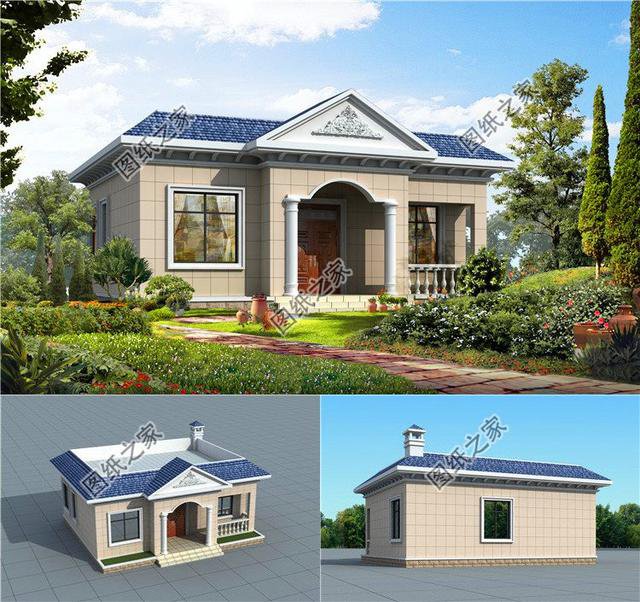 農(nóng)村一層90平方米住房圖，這樣的建造成本低，有宅基地就能蓋