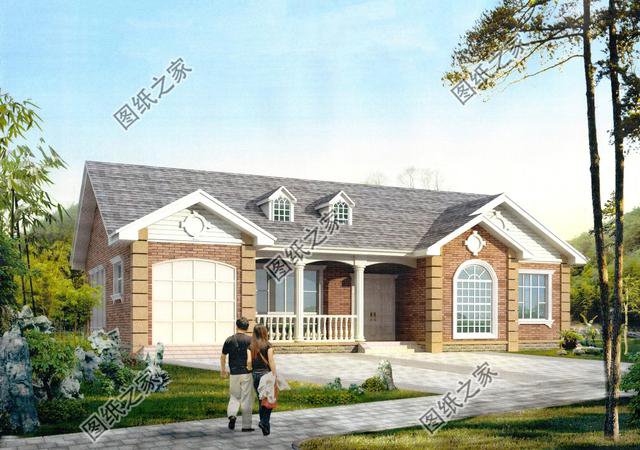 平房帶車庫(kù)效果圖，一層自建房也能這樣洋氣