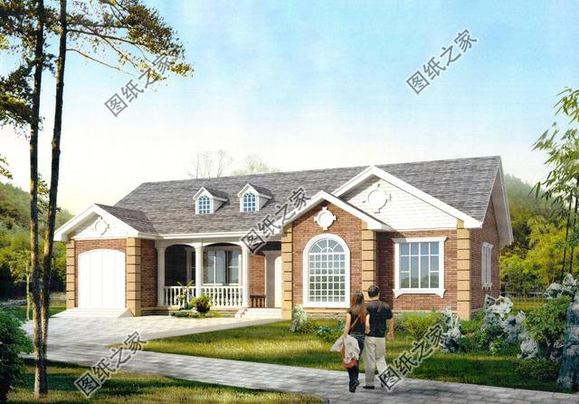 平房帶車庫(kù)效果圖，一層自建房也能這樣洋氣