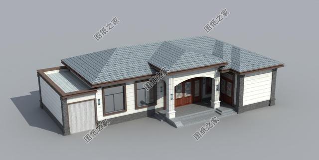 平房帶車庫(kù)效果圖，一層自建房也能這樣洋氣