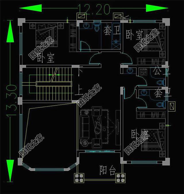 農(nóng)村三層帶地下室戶型圖，有全套圖紙，簡直秒殺村長家