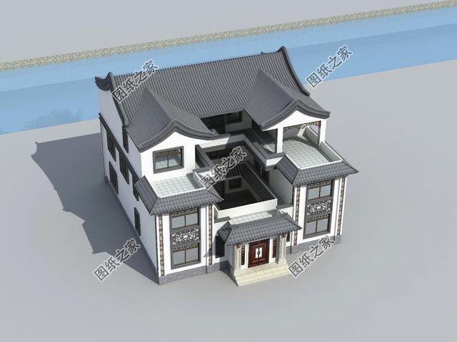 農(nóng)村別墅四合院復(fù)式戶型，也就只有四合院，才是農(nóng)村該建的房子