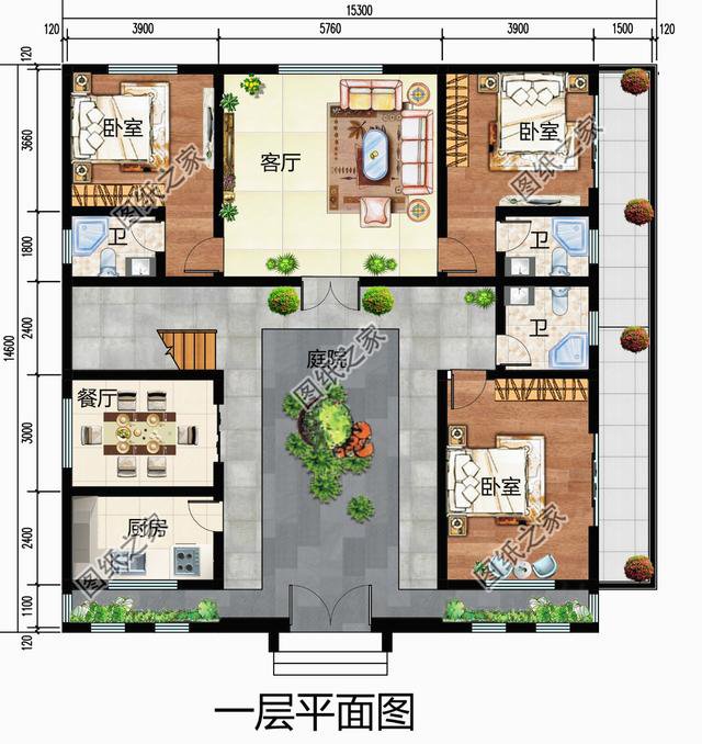 農(nóng)村別墅四合院復(fù)式戶型，也就只有四合院，才是農(nóng)村該建的房子