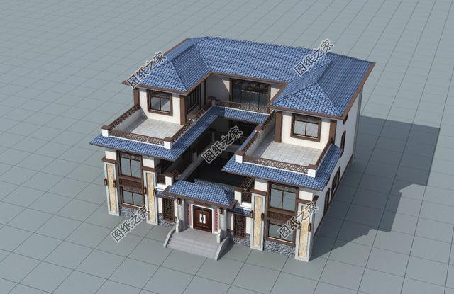 農(nóng)村別墅四合院復(fù)式戶型，也就只有四合院，才是農(nóng)村該建的房子