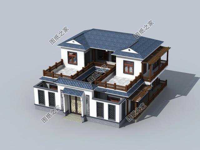 農(nóng)村別墅四合院復(fù)式戶型，也就只有四合院，才是農(nóng)村該建的房子