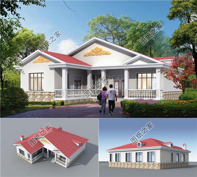 3款歐式風格鄉(xiāng)村別墅效果圖，適合農村建房的你，有全套圖紙