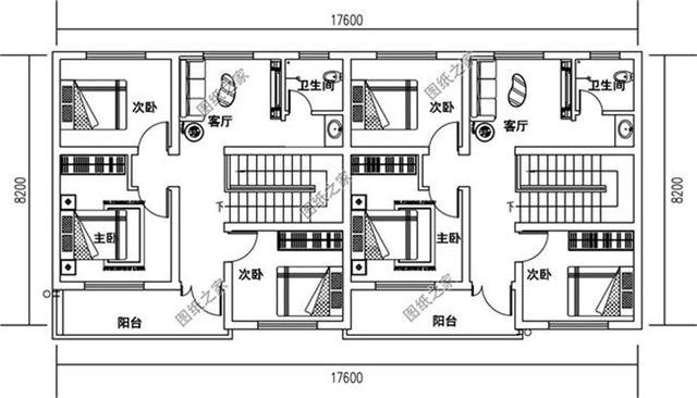 農(nóng)村兄弟雙拼二層別墅圖片，兄弟一起建房，這樣設(shè)計絕了