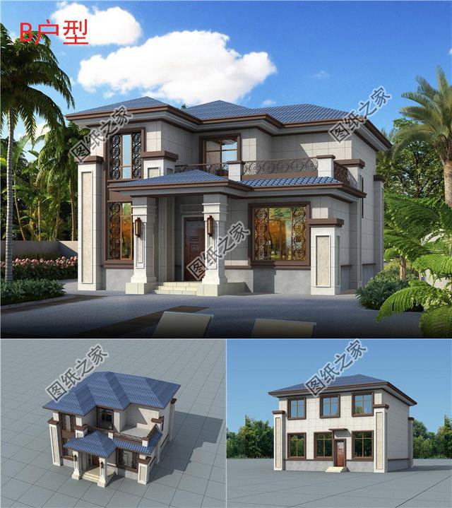 二層120平復(fù)式樓房圖，氣派經(jīng)典設(shè)計，內(nèi)部空間感爆棚