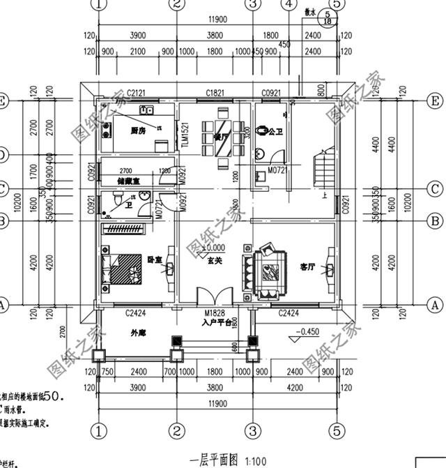 12米x10米農(nóng)村自建房三層平面圖，分分鐘把別人家房子比下去