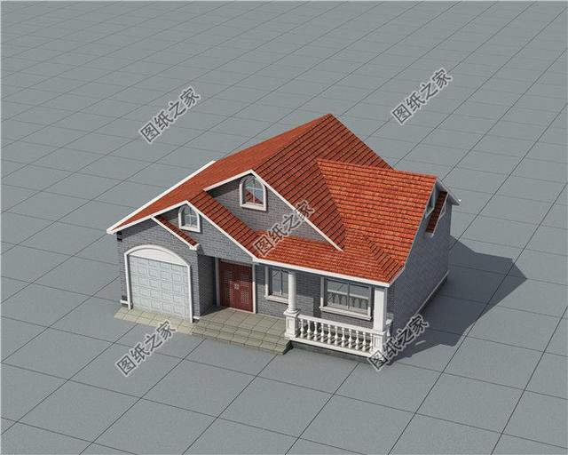 一層斜屋頂自建房圖，簡簡單單，看著漂亮住著舒服就行了