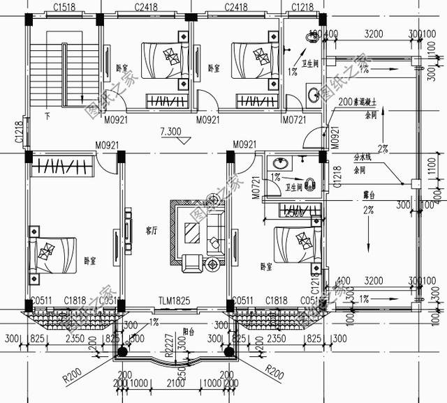 農(nóng)村四開間樓房戶型圖，獨特的空間配置合理更舒適