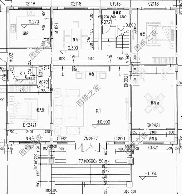 農(nóng)村四開間樓房戶型圖，獨特的空間配置合理更舒適