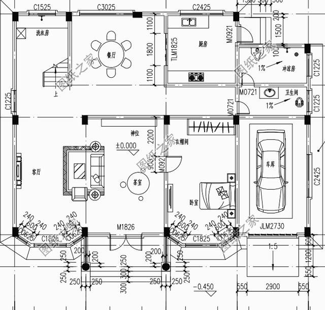 農(nóng)村四開間樓房戶型圖，獨特的空間配置合理更舒適