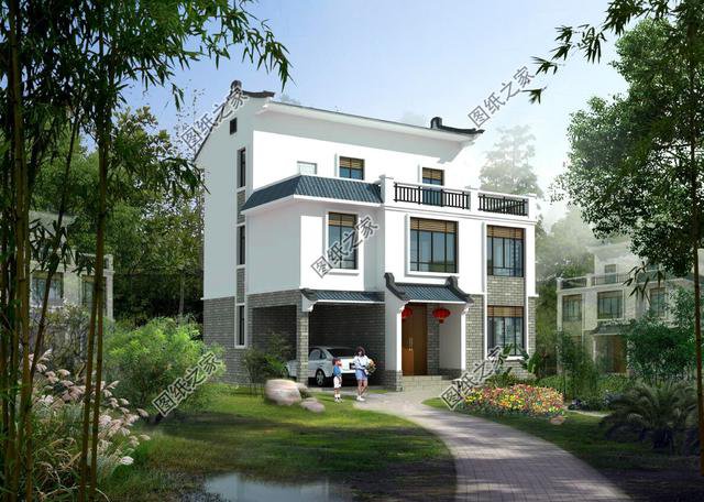 徽派建筑三層別墅設(shè)計圖，讓農(nóng)村房屋變的不在普通