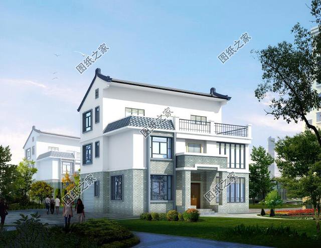 徽派建筑三層別墅設(shè)計圖，讓農(nóng)村房屋變的不在普通