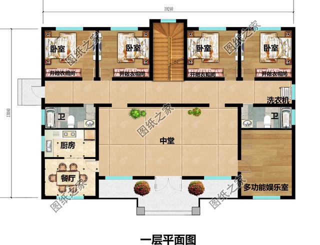 18米開間三層雙拼別墅效果圖，兩個孩子一起建，好好享受老年生活