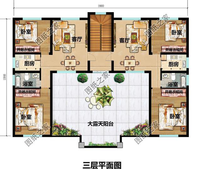 18米開間三層雙拼別墅效果圖，兩個孩子一起建，好好享受老年生活