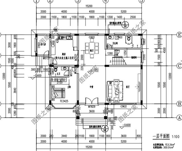 農(nóng)村自建房設(shè)計(jì)圖15×12米，簡約大氣，內(nèi)部結(jié)構(gòu)簡單明了