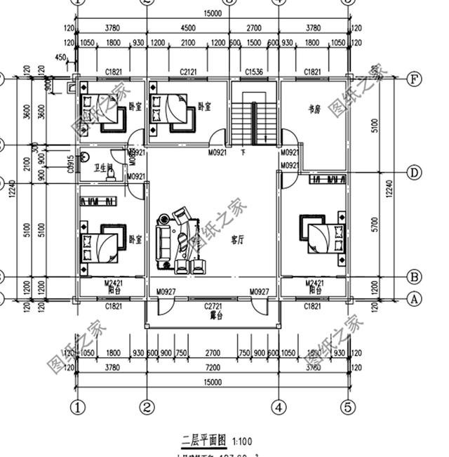 農(nóng)村自建房設(shè)計(jì)圖15×12米，簡約大氣，內(nèi)部結(jié)構(gòu)簡單明了
