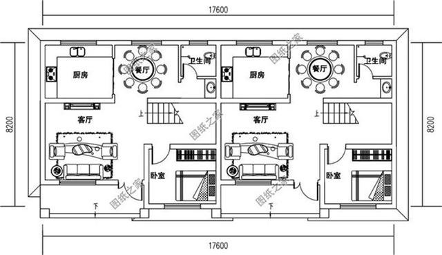 二層雙拼別墅設(shè)計(jì)圖，兩兄弟蓋更劃算，收藏給你的兄弟看看
