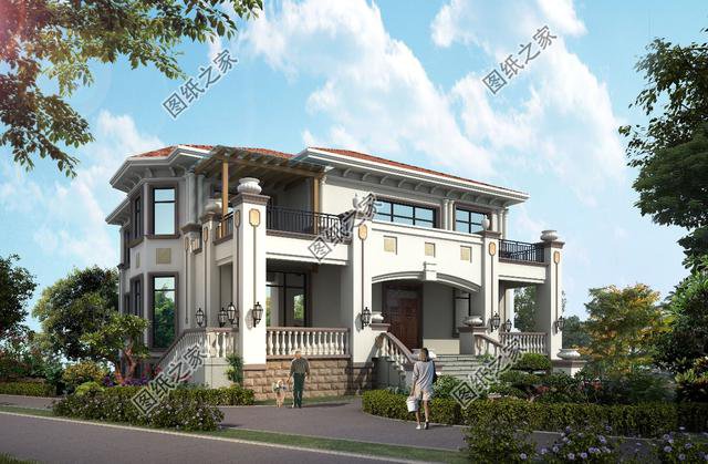 農(nóng)村自建兩層樓房設(shè)計圖，外觀大氣款，看著就有面兒