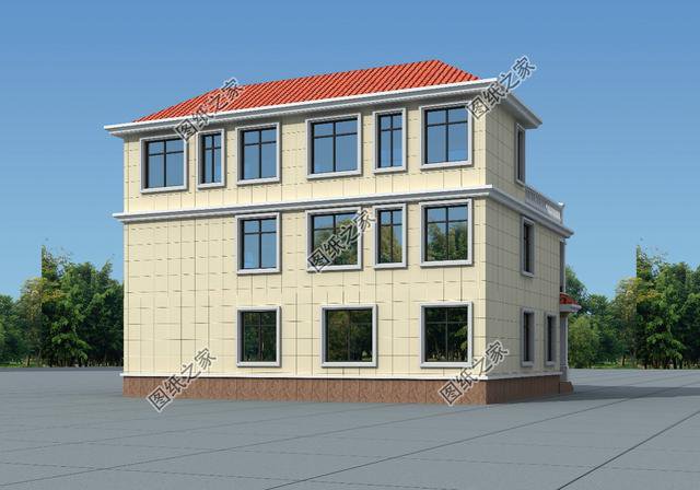 四間雙拼別墅圖，建一棟一家人互相幫襯，生活和和睦睦