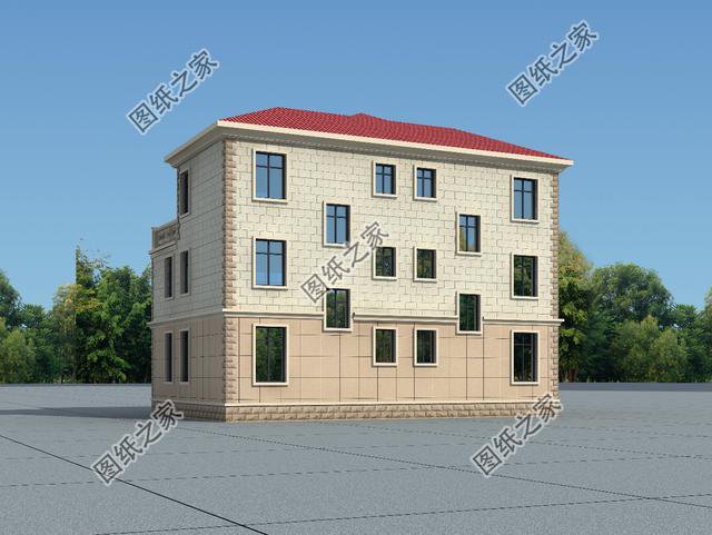 四間雙拼別墅圖，建一棟一家人互相幫襯，生活和和睦睦