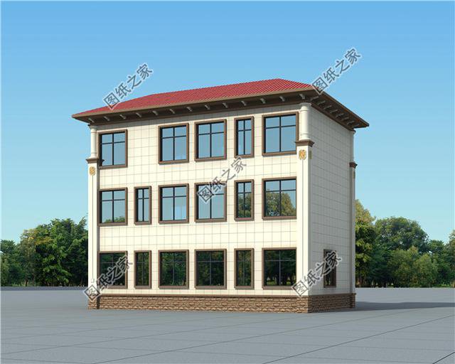 四間雙拼別墅圖，建一棟一家人互相幫襯，生活和和睦睦