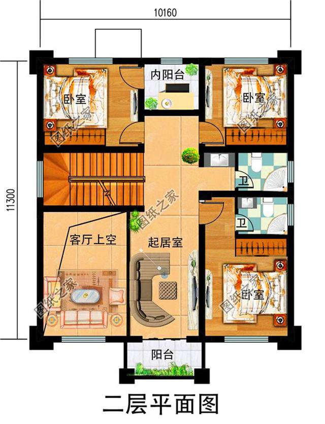 占地120平米三層農(nóng)村自建房設(shè)計圖，建房熱門款，最適合農(nóng)村的建房設(shè)計圖