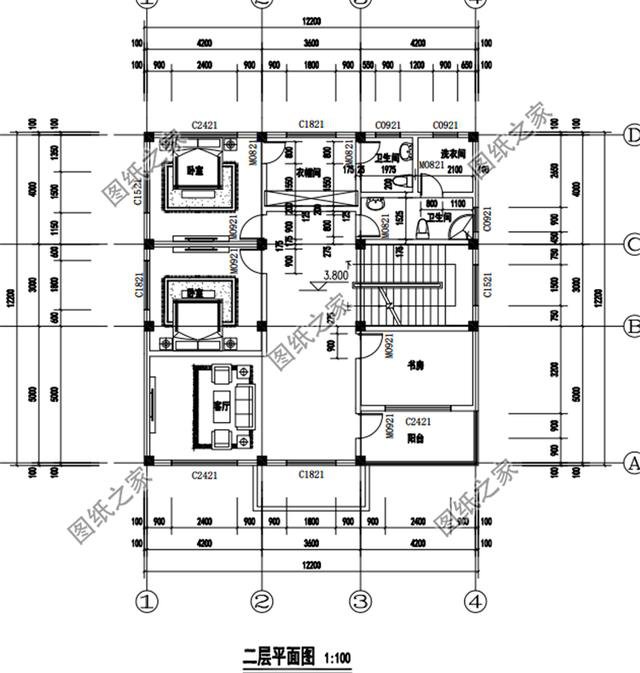 農(nóng)村三層12米x12米戶型圖，戶型方正，農(nóng)村自建房的不二選擇