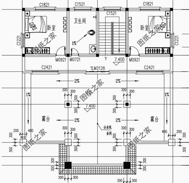 農(nóng)村別墅平屋頂設(shè)計(jì)圖，晾曬糧食，屋頂美夢(mèng)，開(kāi)個(gè)爬梯，樣樣不誤