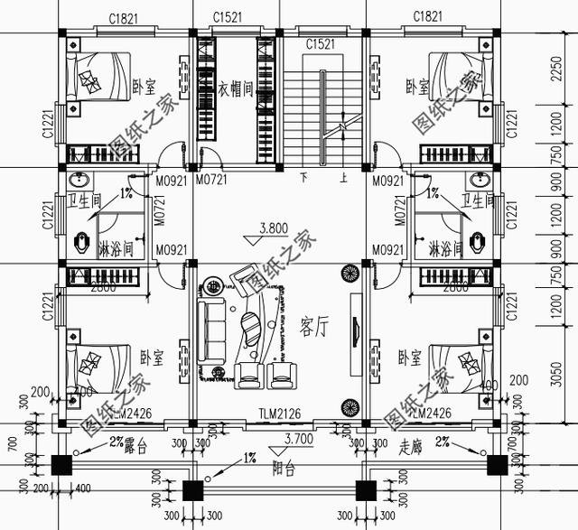 農(nóng)村別墅平屋頂設(shè)計(jì)圖，晾曬糧食，屋頂美夢(mèng)，開(kāi)個(gè)爬梯，樣樣不誤